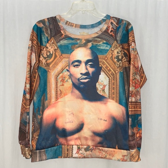 Vintage Tupac Women’s Sistine Chapel Graphic Pullover Sweatshirt‎ Size S Shakur - Picture 1 of 6